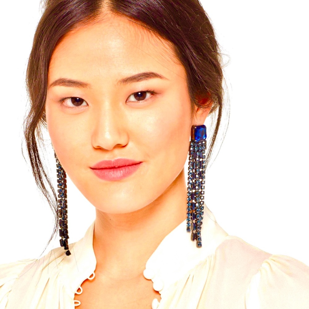 🌺🎉HP🎉🌺 NWT Kate Spade Glitzville Crystal Fringe Earrings - Picture 7 of 9